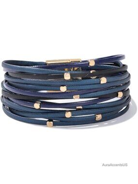 Stackable Beaded Leather Wrap Bracelet Boho Western Country Beach Jewelry
